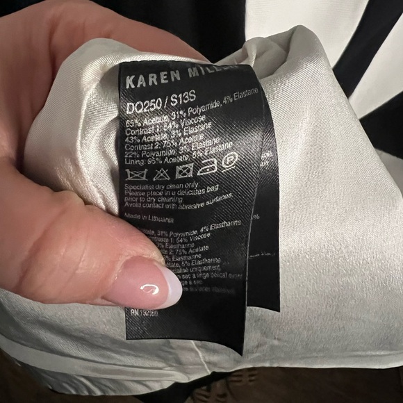 KAREN MILLEN • STRUCTURED BLACK & WHITE DRESS • EUC - Picture 6 of 6